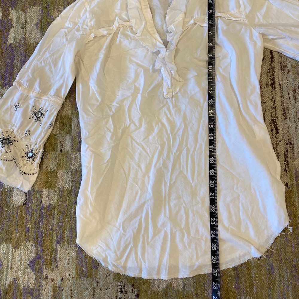 Vtg Unbranded Linen Top View 3